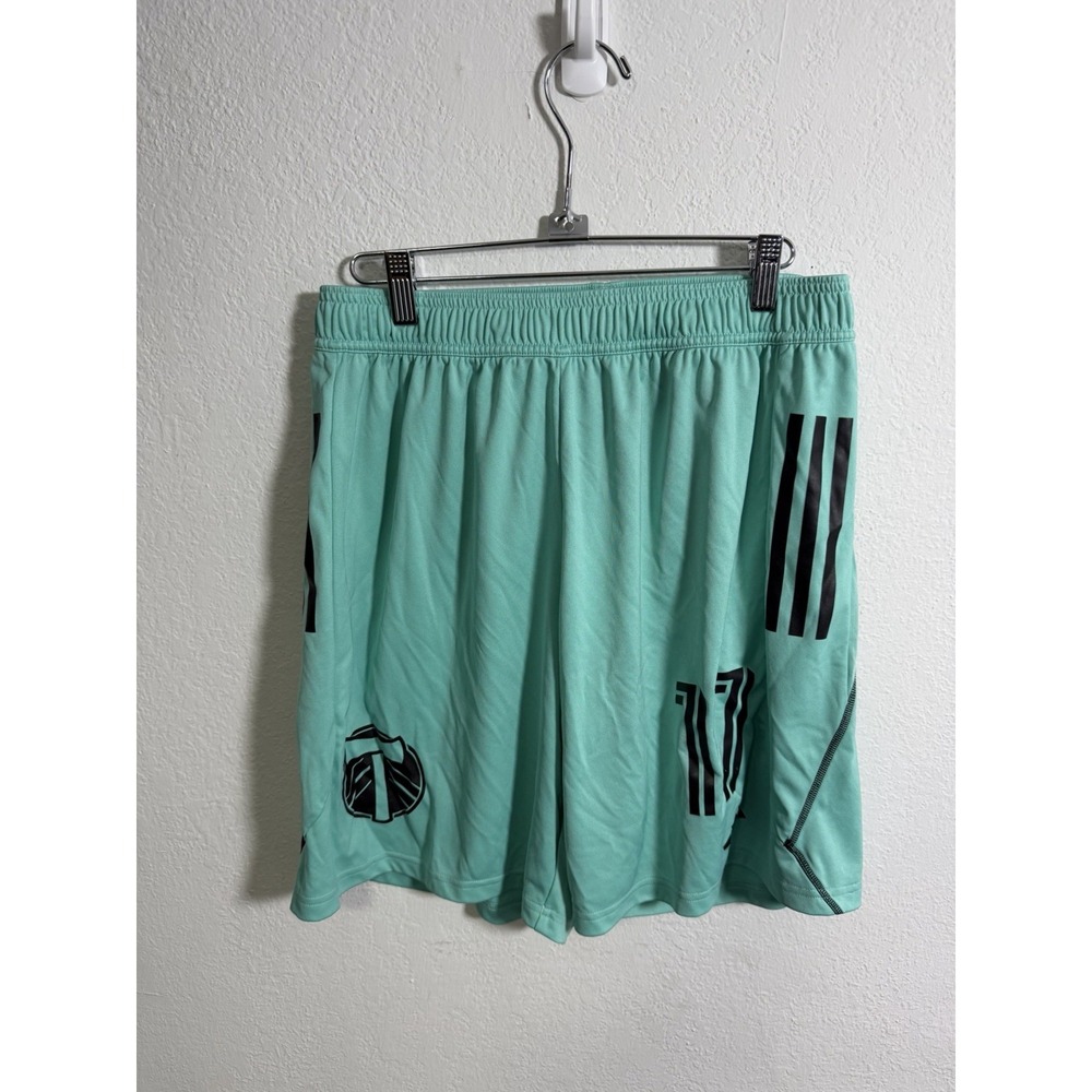 Adidas Portland Timbers Shorts Mens Large‎ Blue #17 Player Issued Game